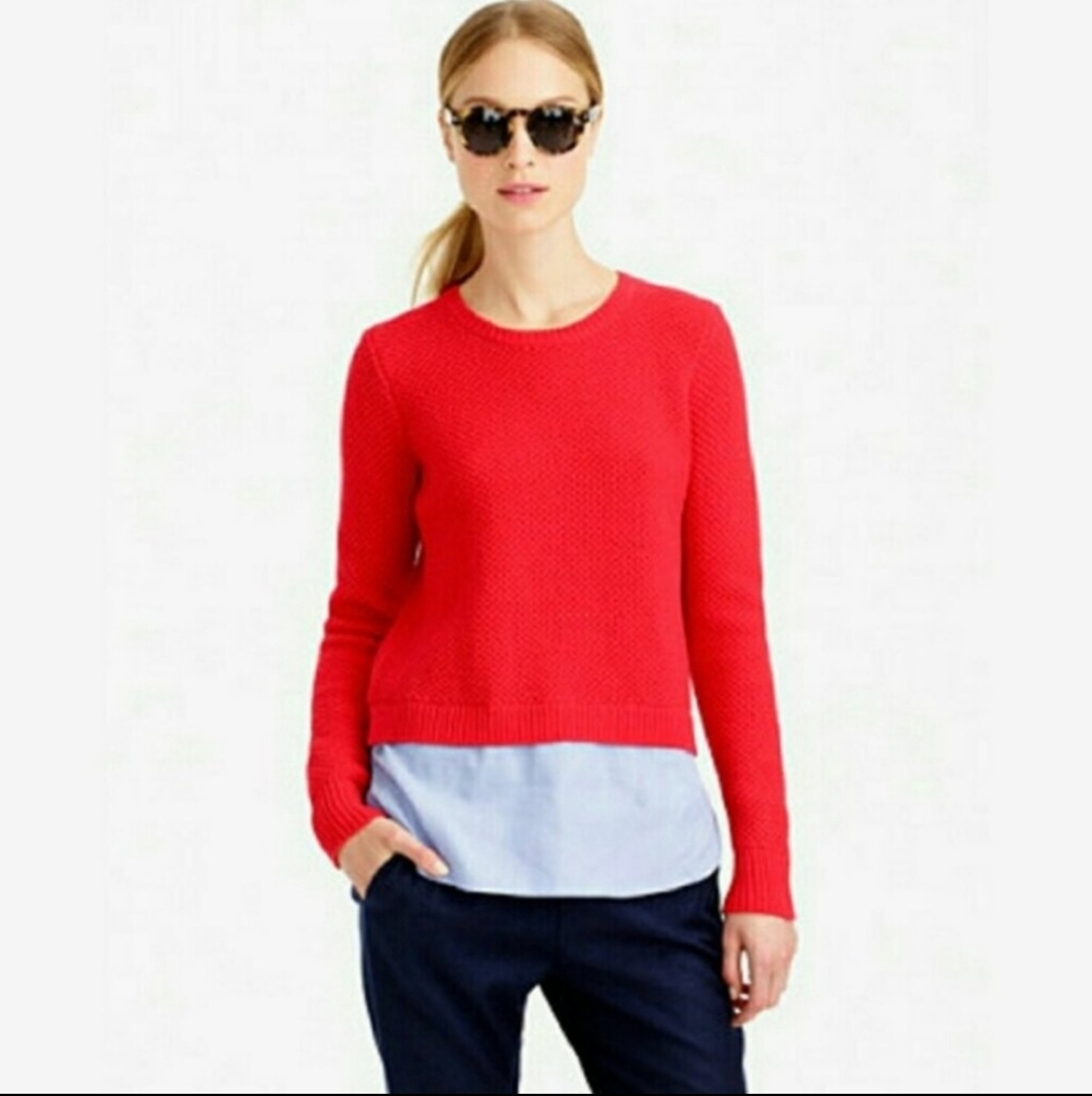 J. Crew Wool Sweater with Shirt tail